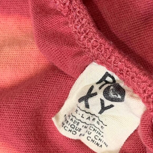 VTG Y2K 2000s Roxy Pink Summer Mini Sun Dress Size XL Beach Asymmetrical - Picture 4 of 7